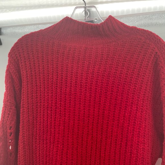 Maurices Women's Knit Sweater Mock Neck Long Sleeve Red Size Large - Picture 6 of 9
